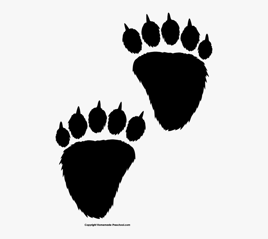 Transparent Tiger Paw Print Png - Bear Footprint Clip Art, Png Download