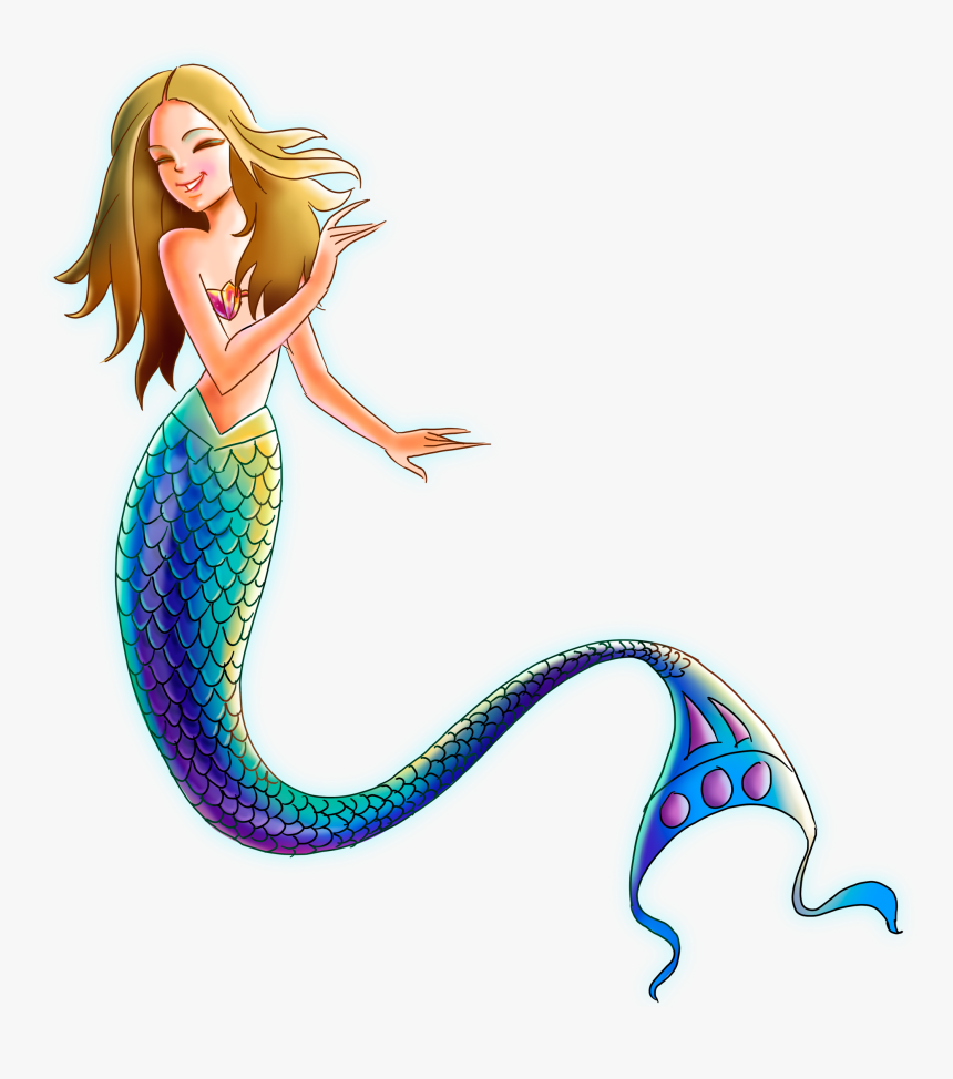 Mermaid Png Picture - Transparent Background Mermaid Cartoon Png, Png Download