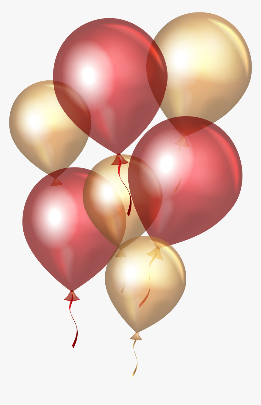 Balloon Gold Clip Art - Transparent Background Gold Balloons Clipart, HD Png Download