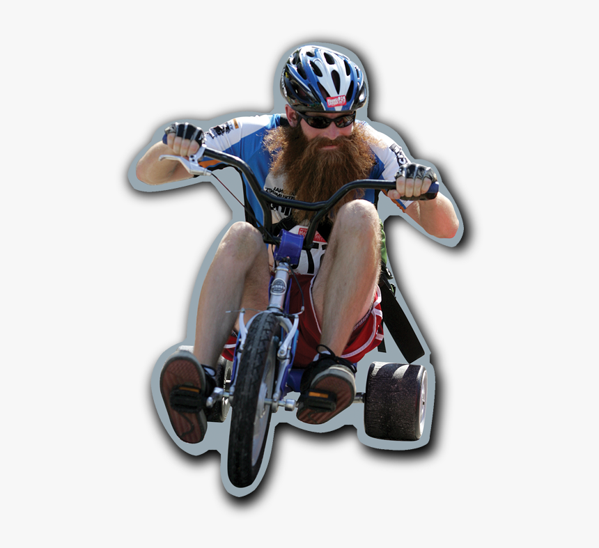 Bearded Guy On Bike - Bearded Bicycle Racer, HD Png Download