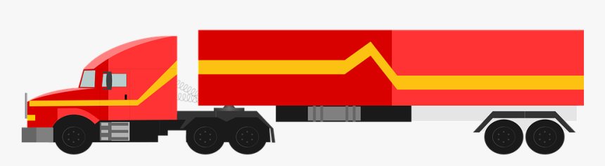 Truck, Red, 18-wheeler, Vehicle, Transportation, Cargo - 10 Wheeler Truck Vector, HD Png Download