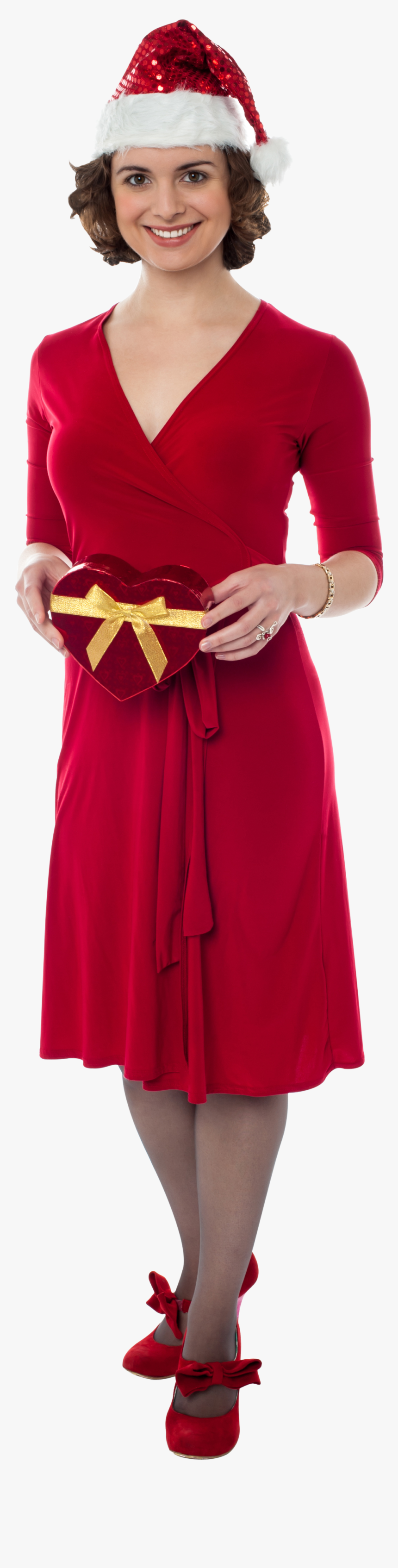 Female Santa Claus Png Image - Vintage Coat Girl, Transparent Png
