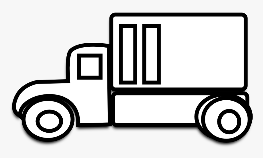 Cargo Truck Clipart Transparent - Truck Clipart Black And White, HD Png Download