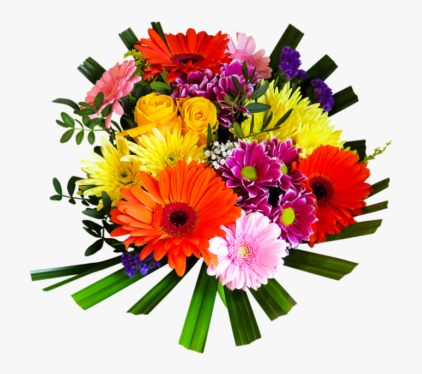 Flowers, Bouquet, Isolated, Colorful, Gerbera, Rose - Flower Bouquet Png, Transparent Png