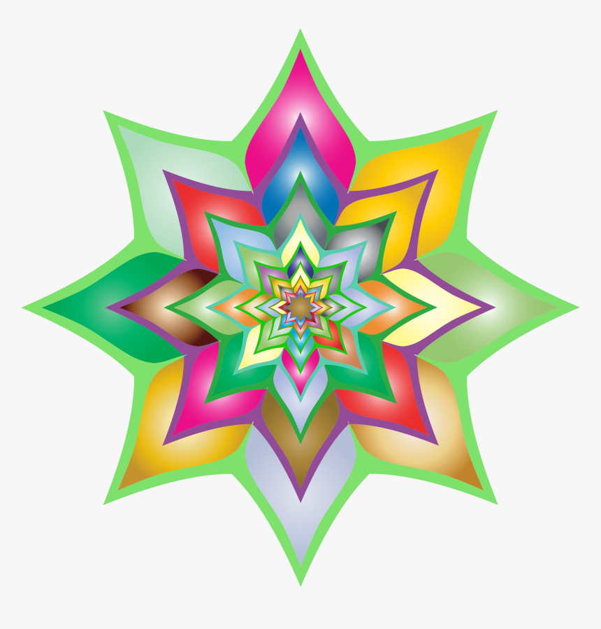 Colorful Flower Silhouette 2 Clip Arts - Colorful Flower Silhouette, HD Png Download