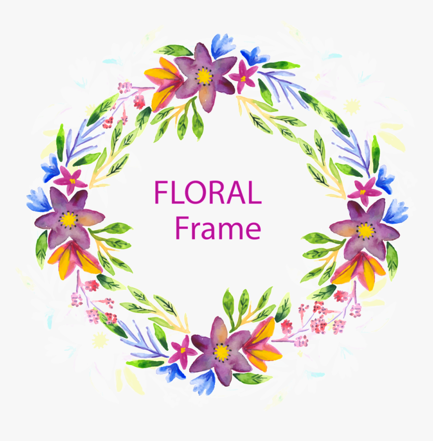 Colorful Bright Colored Flowers Hand Drawn Garland, HD Png Download
