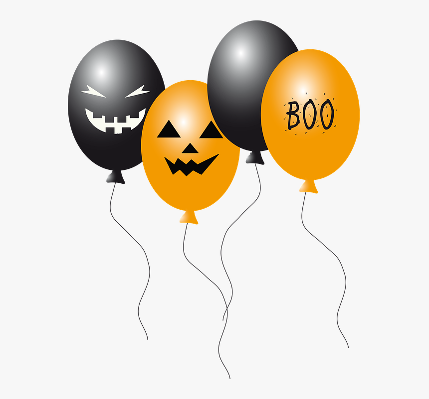Balloon, Ballons, Halloween, Black, Gold, Creepy, Faces, HD Png Download