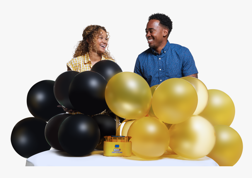 Black And Gold Balloons Png, Transparent Png