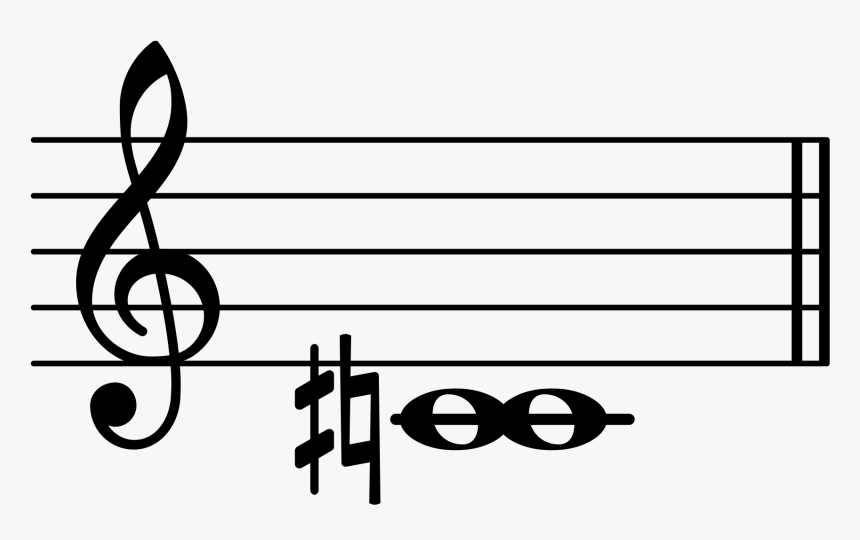 Transparent Music Note Png - B5 On Treble Clef, Png Download