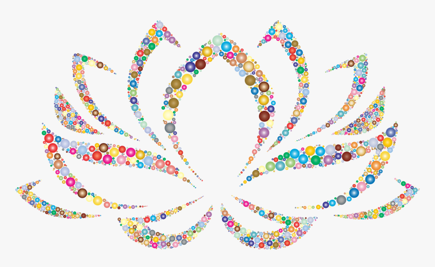 Colorful Lotus Flower Circles 2 Clip Arts - Black And White Flower Clip Art, HD Png Download