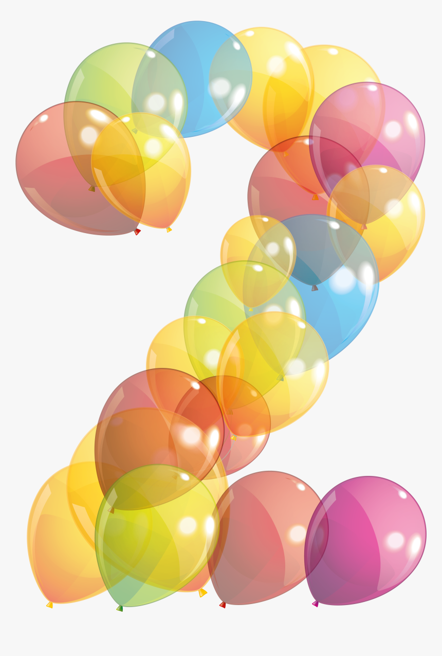 Transparent Two Number Of Balloons Png Clipart Image - Number Two Balloon Png Birthday, Png Download