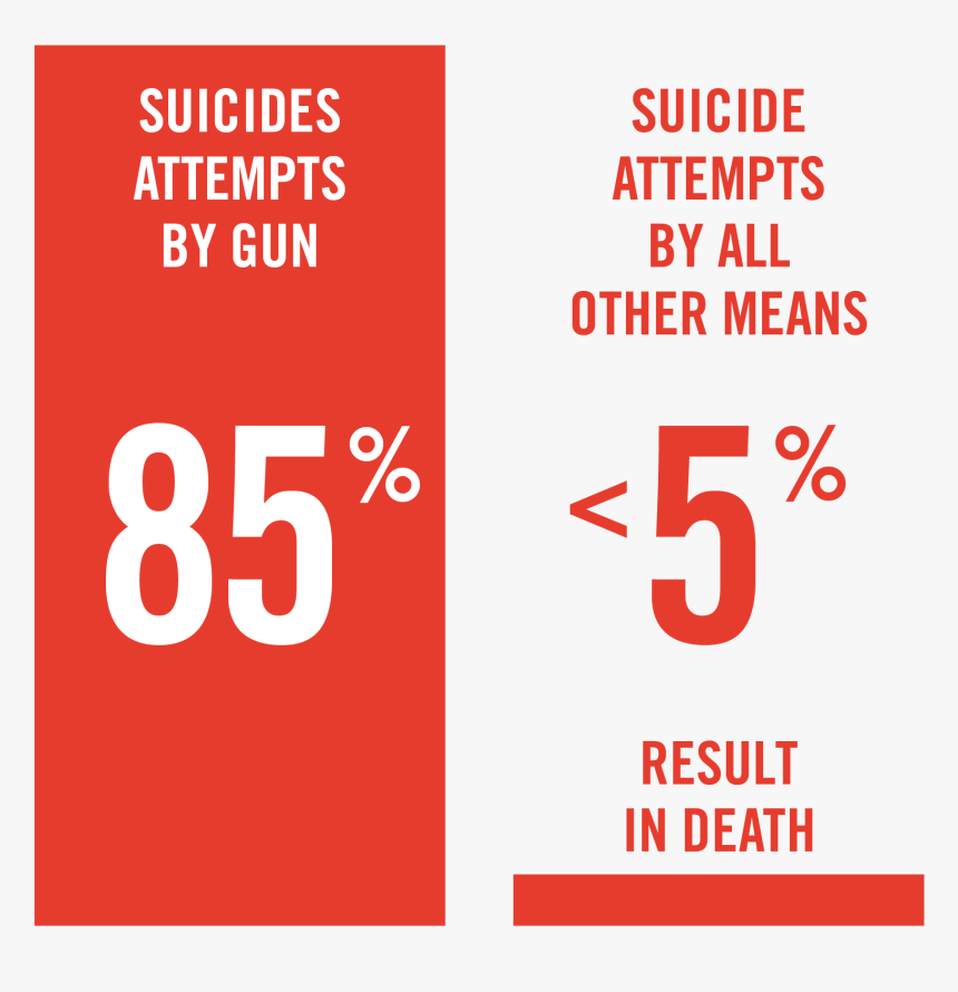 85% Of Suicide Attempts By Gun Result In Death, <5% - Colorfulness, HD Png Download
