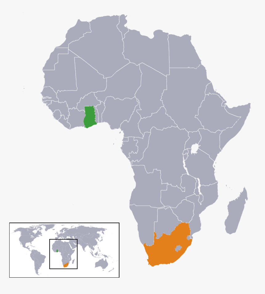 Ghana South Africa Locator - Ghana In South Africa, HD Png Download