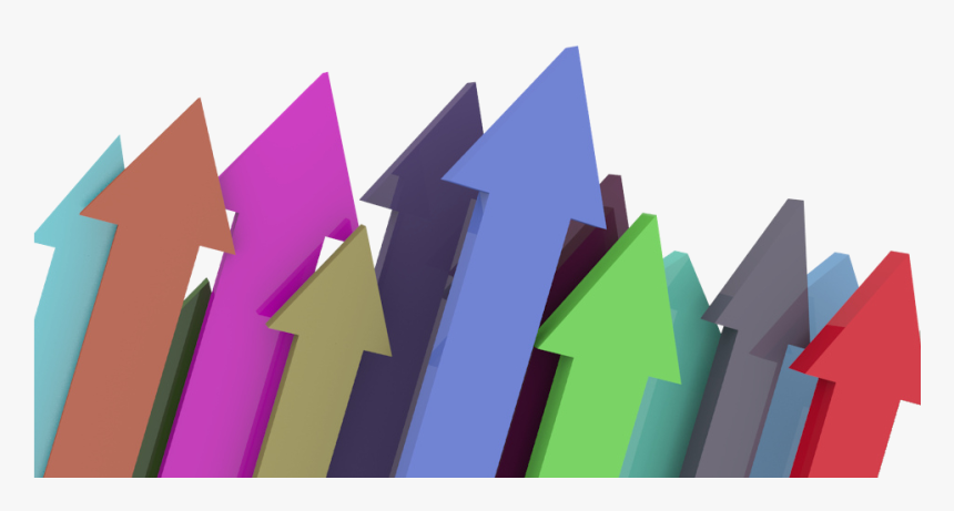 A Group Of Colored Arrows Pointing Up - Arrows Up, HD Png Download