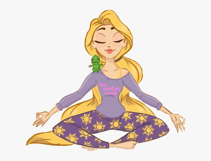 #stickers #tangled #rapunzel #flynnrider #freetoedit - Disney Princesses Meditation, HD Png Download