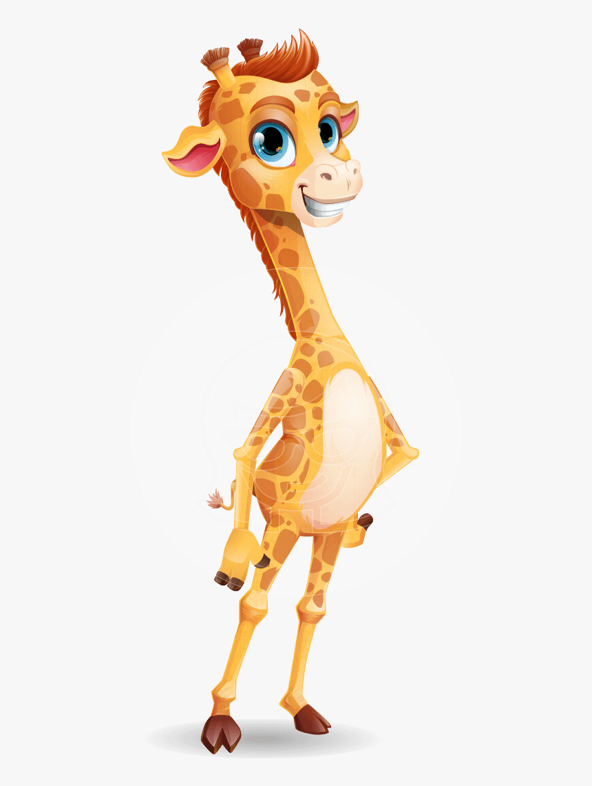 Cute Giraffe Cartoon Vector Character - Cartoon, HD Png Download