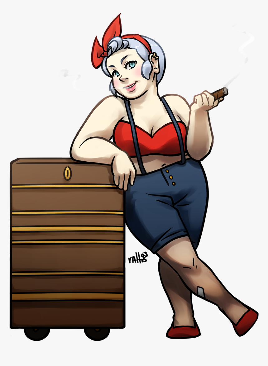 Four Fabulous Feet Of Cigar-smoking Scrapper, Mechanic, - Cartoon, HD Png Download