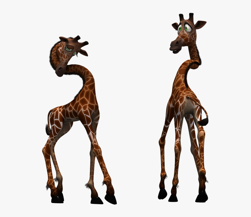 Giraffe, Mammal, Funny, Fantasy, Digital Art, Isolated - Giraffa Clipart, HD Png Download