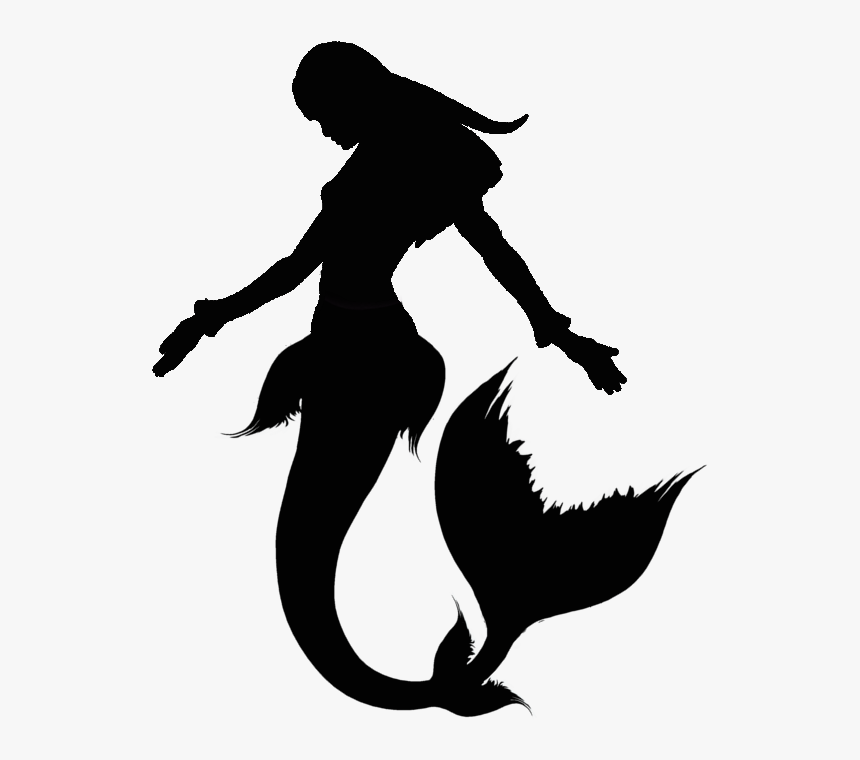 Ariel Silhouette Mermaid Drawing Clip Art - Free Mermaid Clipart Silhouette, HD Png Download