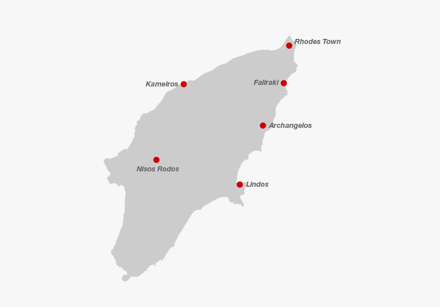 Rhodes Map Png, Transparent Png