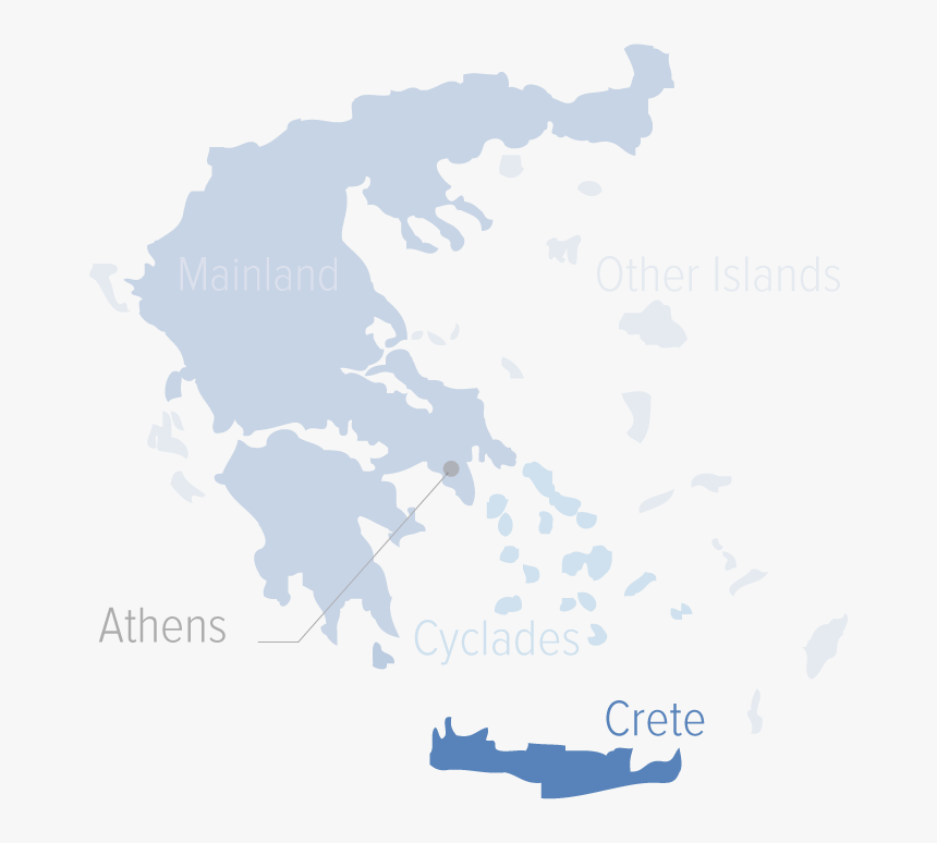 Blank Greek Islands Map, HD Png Download