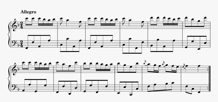 Klavierstück In F Major, Kv 33b - Formula Pattern C Major, HD Png Download