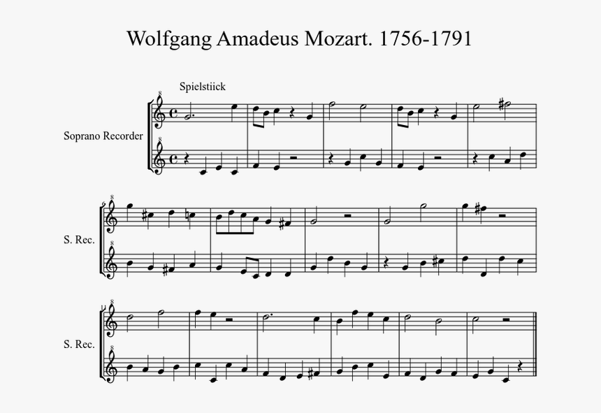Transparent Mozart Png - Sheet Music, Png Download