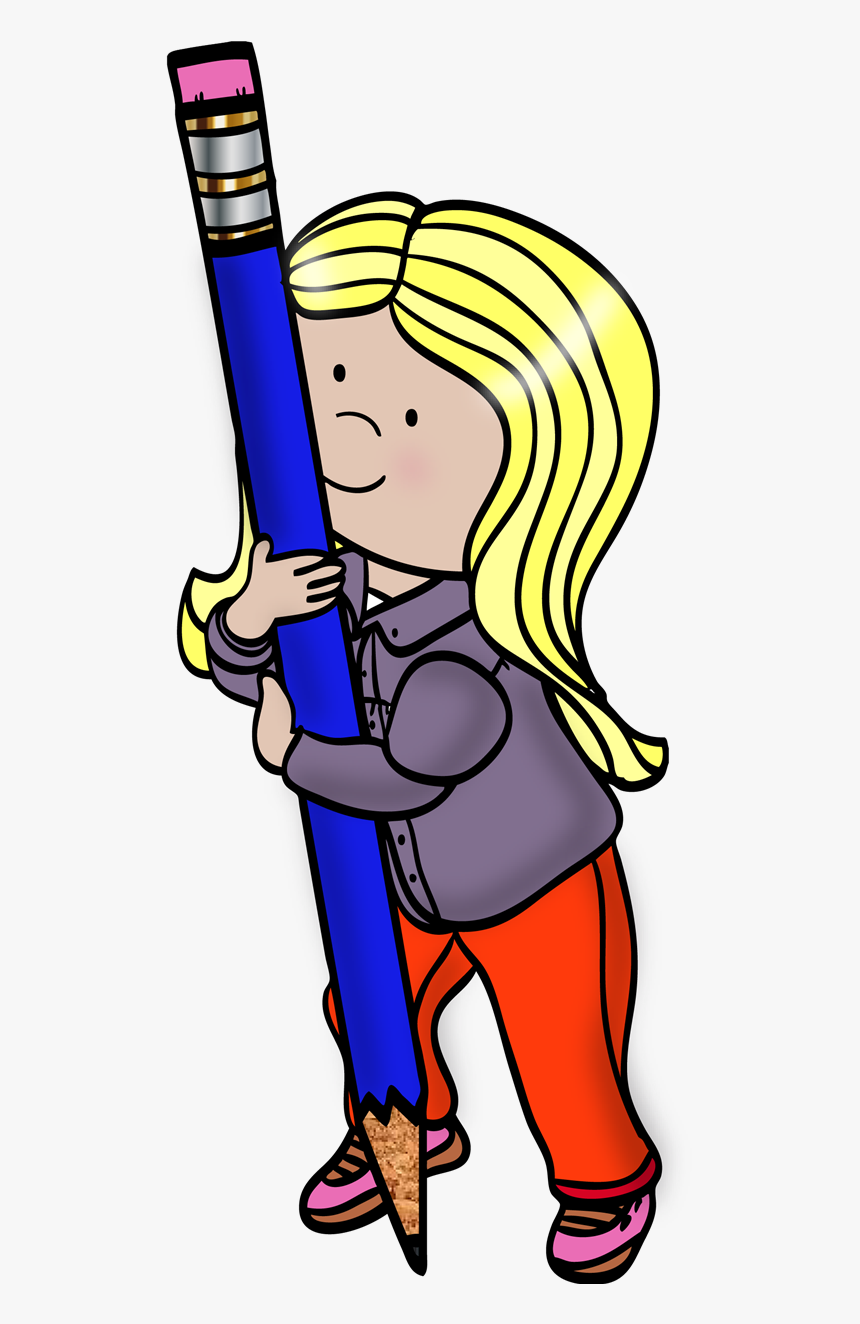 Girl With Pencil Boy With Pencil Girl With Pencil , - Clip Art, HD Png Download