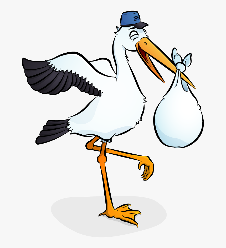 Stork Clipart Baby Transparent Background - Transparent Background Stork Clipart, HD Png Download