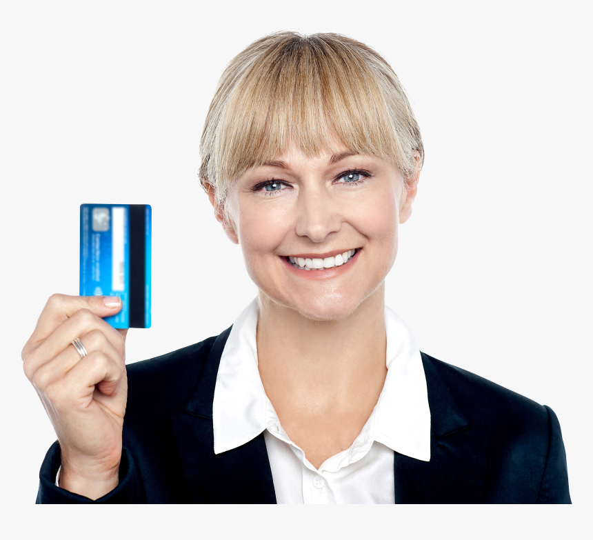 Women Holding Credit Card Royalty-free Png Image, Transparent Png