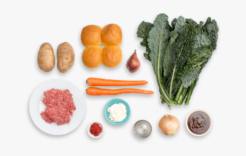 Sloppy Joes & Roasted Steak Fries With Creamy Kale - Carrot, HD Png Download