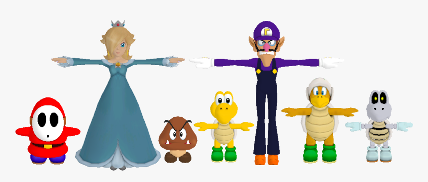 Short Clipart Height Comparison - Rosalina Waluigi Height, HD Png Download