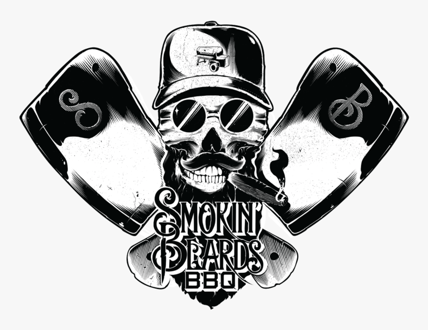 Smokin Beards Logo New - Beards And Bbq, HD Png Download