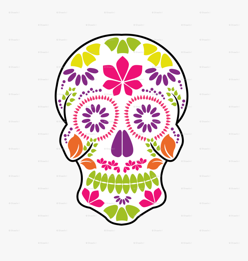 Floral Sugar Skull, HD Png Download