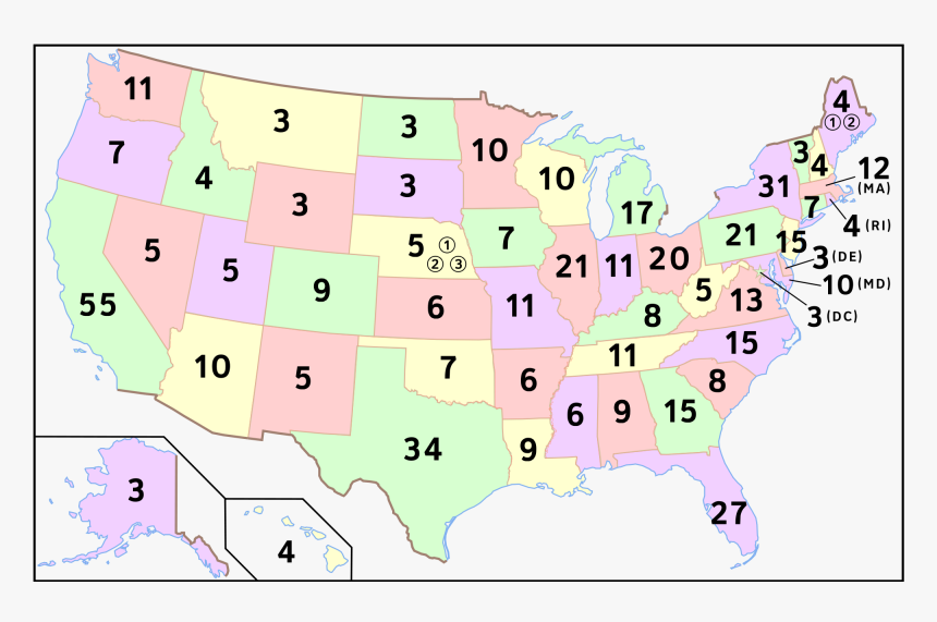 Number Of Representatives In Each State 2017, HD Png Download