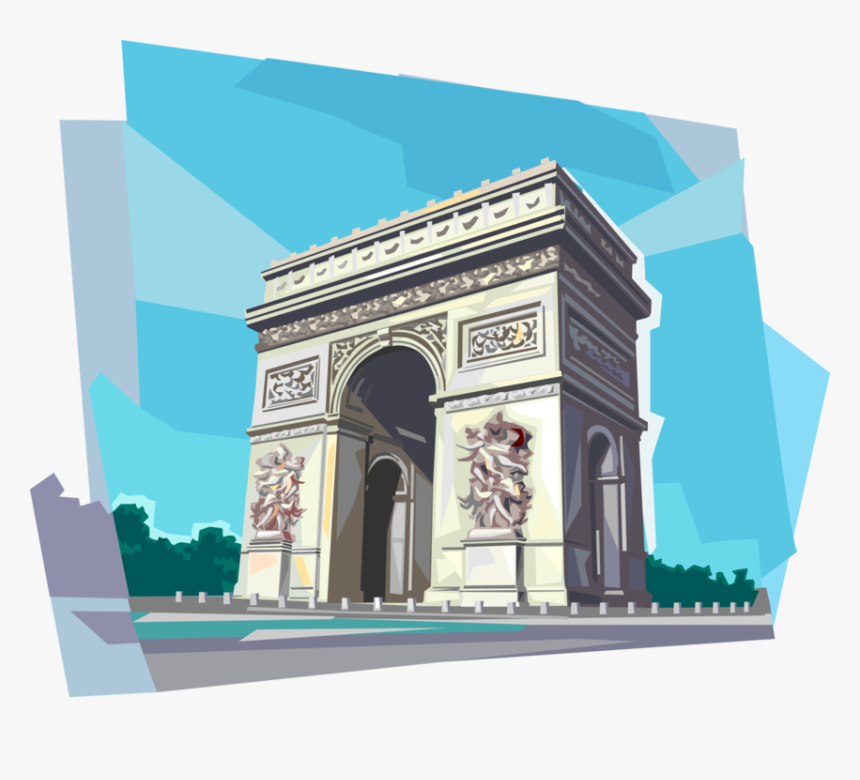 Vector Illustration Of Arc De Triomphe Triumphal Arch - Clipart Png Arcul De Triumf, Transparent Png