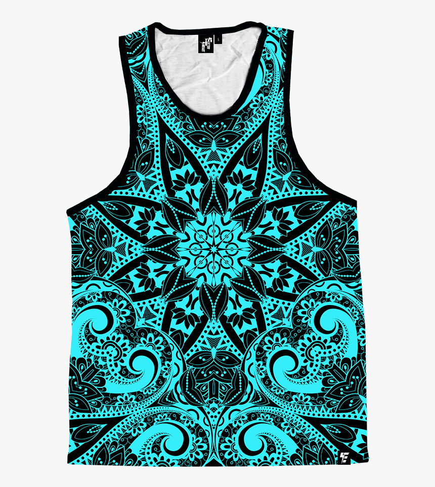 Teal Mandala Unisex Tank Top Tank Tops T6 X-small Teal/black - Mandala T Shirt Mens, HD Png Download