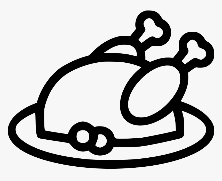 Turkey Meat Dinner Feast - Black And White Thanksgiving Icon, HD Png Download