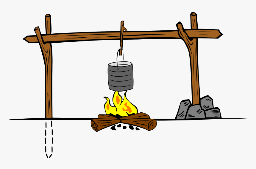 Crane Fire For Camping Clipart , Png Download - Chinese Drinking Tea Cartoon, Transparent Png