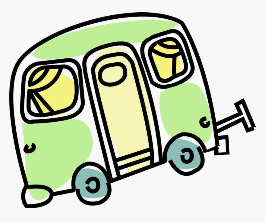 Vector Illustration Of Recreational Vehicle Camping, HD Png Download