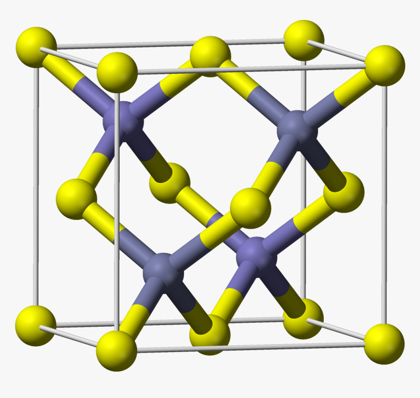 Sphalerite Unit Cell 3d Balls - Sulfuro De Zinc Estructura Cristalina, HD Png Download