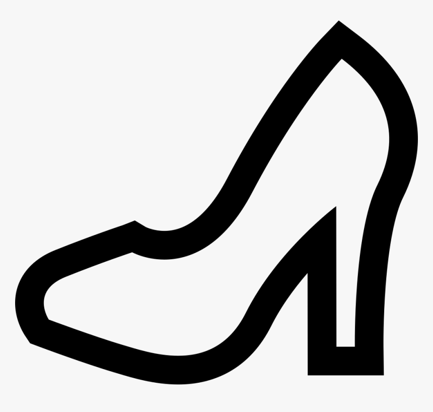 Female Shoe Outline Heels Black Outline Clip Art, HD Png Download