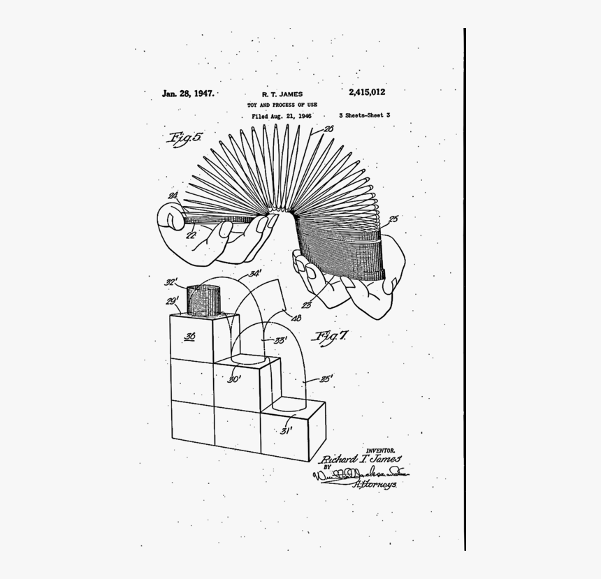 Transparent Slinky Png - Slinky Patent, Png Download