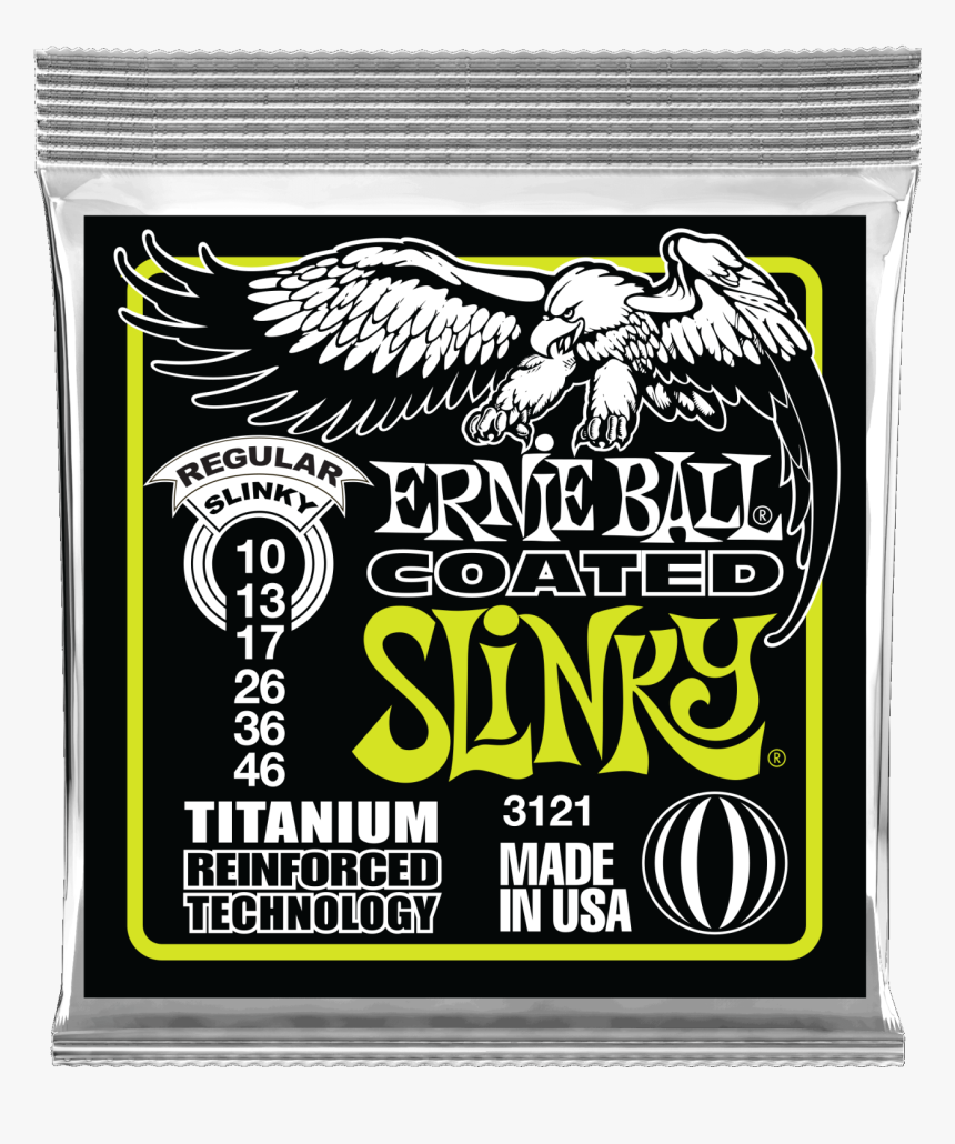 Eb3121 Ernie Ball Regular Slinky Titanium Coated Electric - Ernie Ball Coated Slinky, HD Png Download
