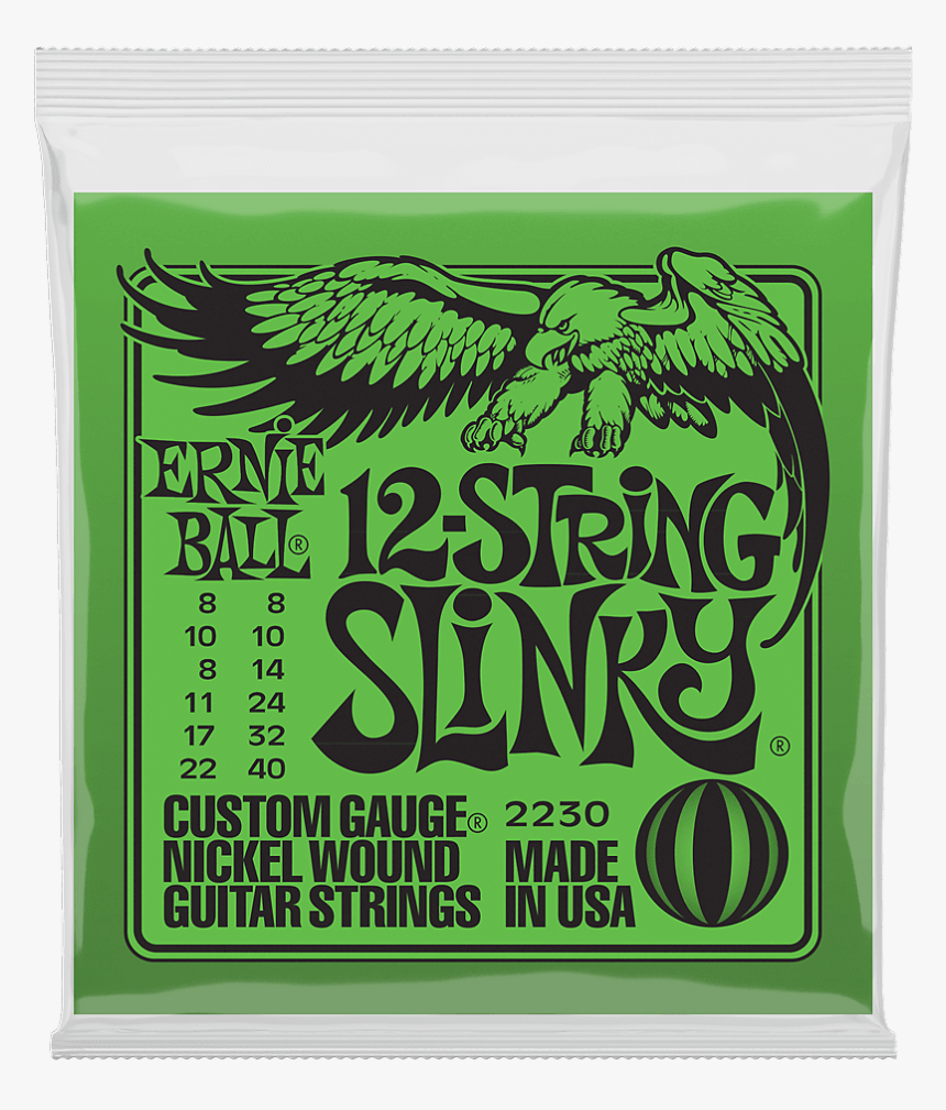 Ernie Ball 2230 12-string Slinky Electric Guitar Strings, - Ernie Ball Strings, HD Png Download