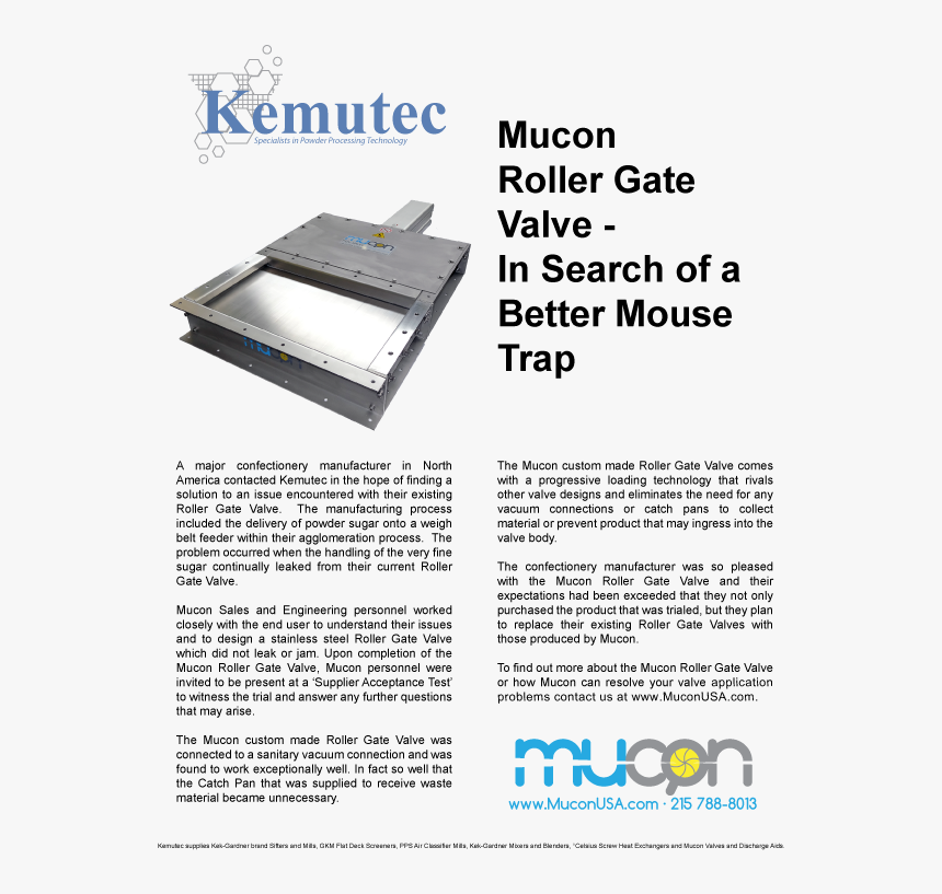 Mucon Usa Roller Gage Valve In Search Of A Better Mouse - Kemutec, HD Png Download