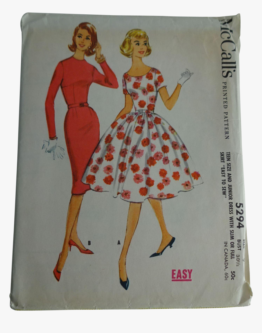 Clip Art Wiggle Swing Dress Sewing - Vintage, HD Png Download