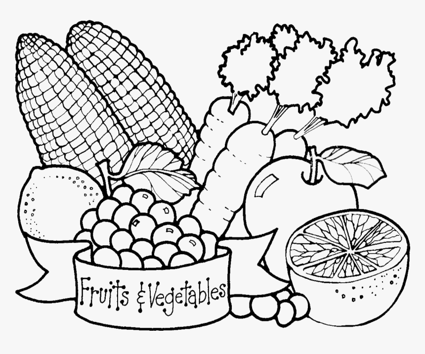 Drawing Vegetables Transparent Png Clipart Free Download - Fruits And Vegetables Drawing, Png Download