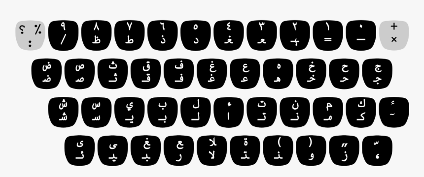Transparent Keyboard Clipart Black And White - Arabic Typewriter Keyboard, HD Png Download