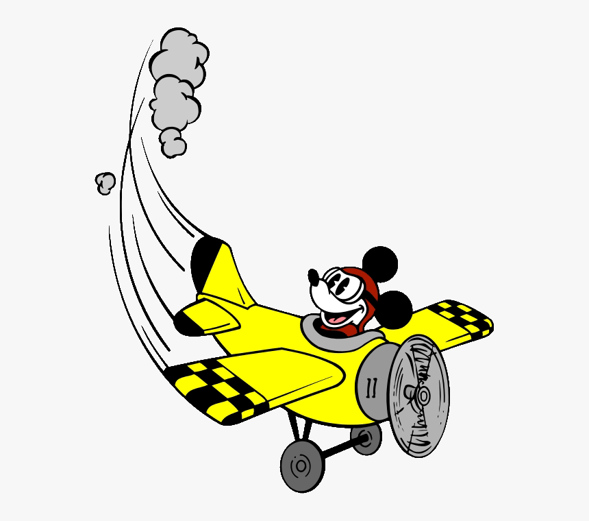 Mickey Mouse Flying In A Plane, HD Png Download